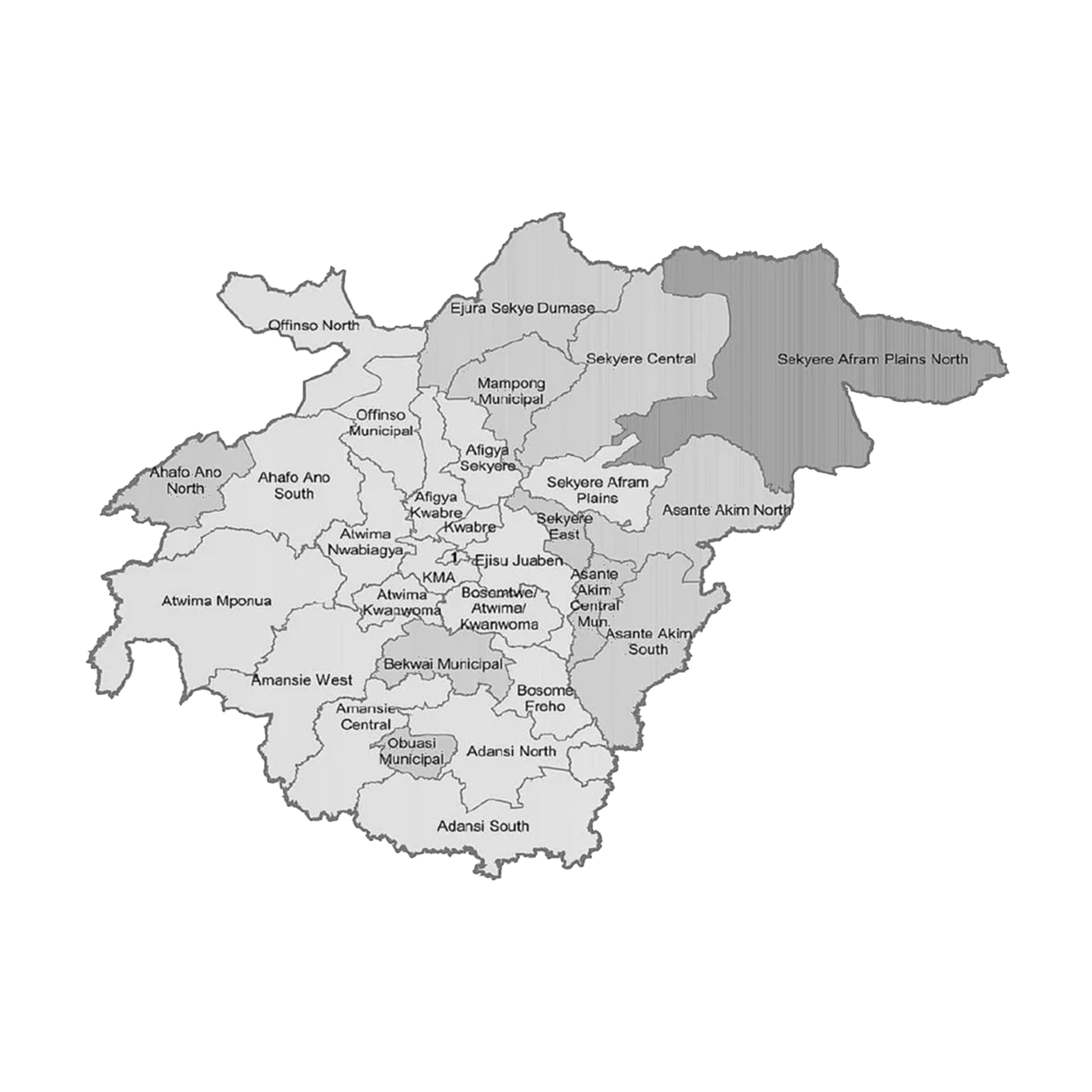 Map of the Ashanti Region