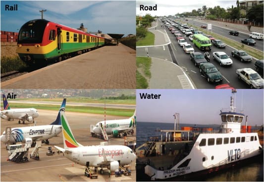 Ghana transportation options — rail, road, air and water
